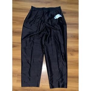 NWT Rena Rowan 100% Silk Lightweight Loose Fit Chino  Pull On Pants